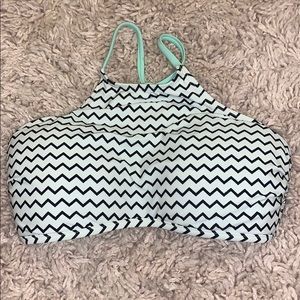 High neck chevron bikini top